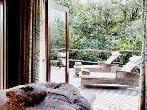 The Zulu Camp spa has two treatment rooms and a private outdoor deck.

