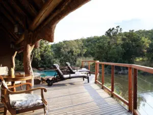 Soak up the beautiful setting of Zulu Camp on the main deck, which has access to the lodge's plunge pool.
