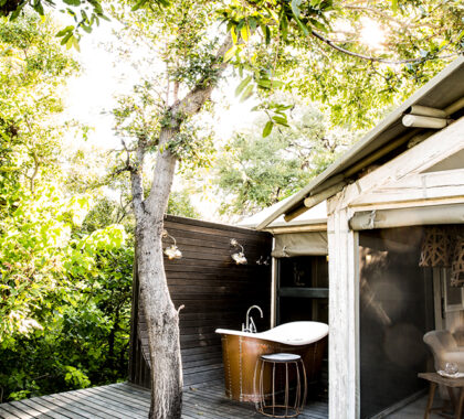 Rejuvenate with a refreshing outdoor bath.