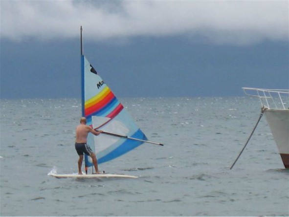 Wind surfing activities are  available for the brave.