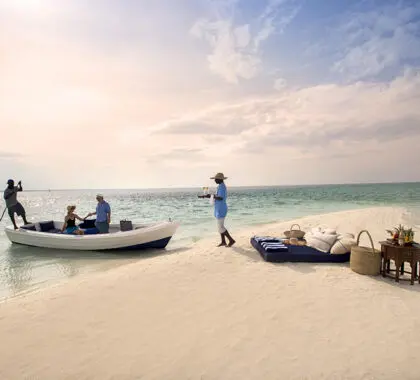 A cast-away style island picnic. 