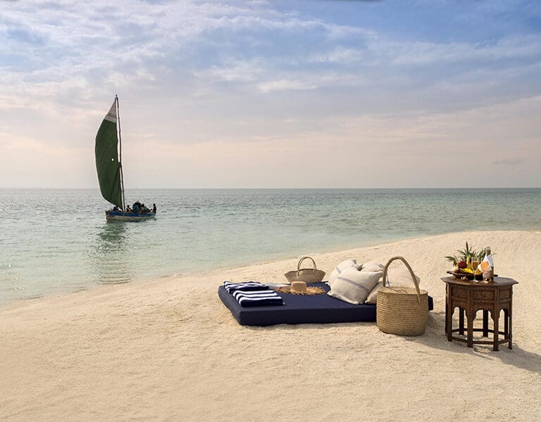 A cast-away style island picnic. 