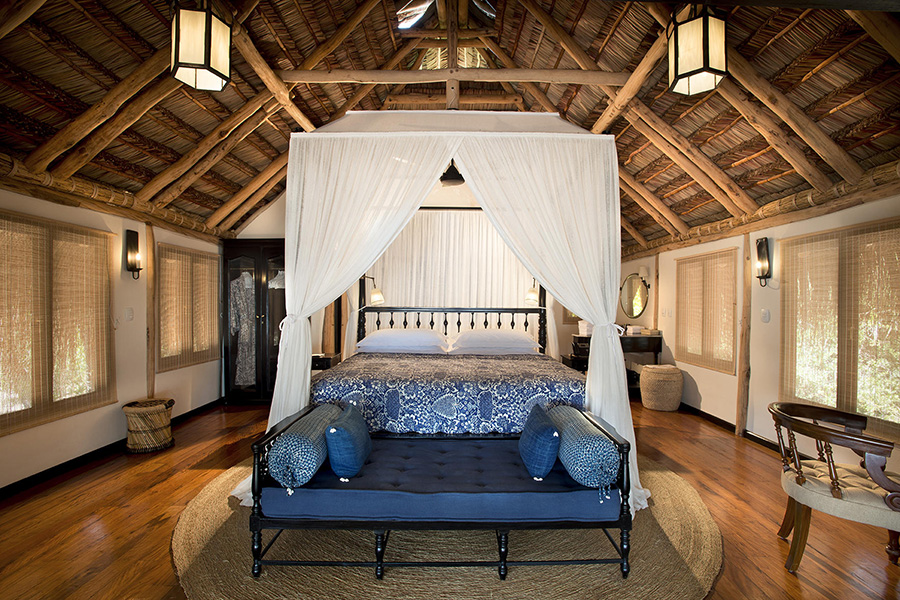 Luxury accommodation at Benguerra Island Lodge. 
