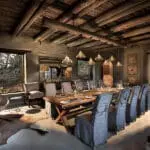 The indoor dining room.
