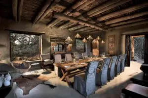 The indoor dining room.