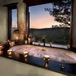 Each suite has a bathtub and shower.