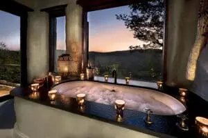 Each suite has a bathtub and shower.