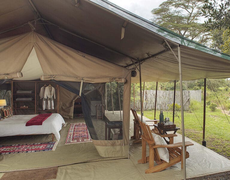 Ol Pejeta Bush Camp offers sublime canvas-tented lodgings.