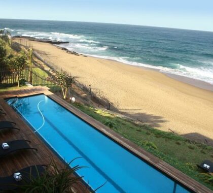 While having a swim in the pool enjoy the great view of the Indian Ocean

