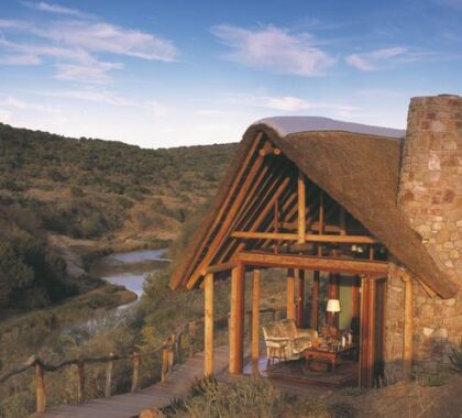 Kwandwe Great Fish River Lodge is made up of 9 river-facing suites.