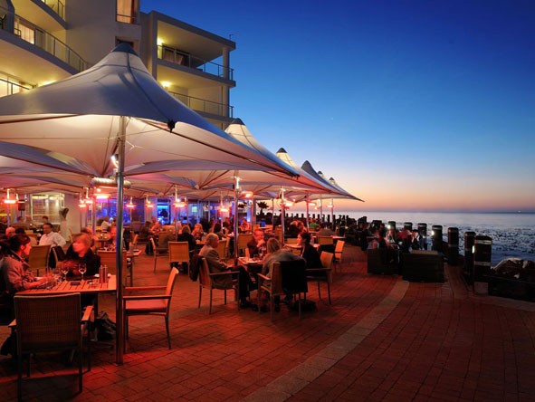 Soak up the atmosphere at one of the many beach restaurants and bars; a summer's evening is particularly enjoyable.