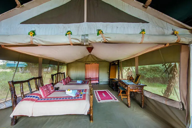 Tent interior.