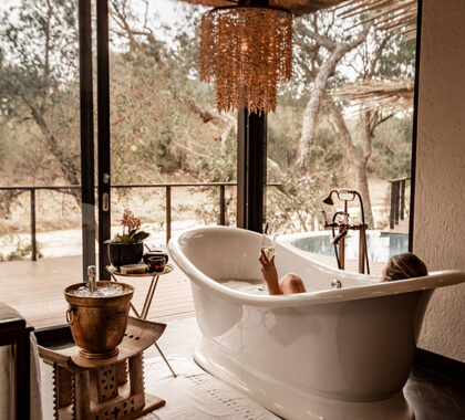 Relax and have a soak after game drives. 