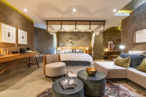 Suite de lujo en el Sabi Sabi Earth Lodge.