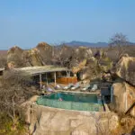 Vista aérea de la piscina de Jabali Ridge.