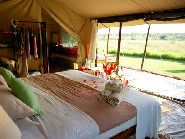 The luxury safari tents at Encounter Mara evoke a true sense of the 'classic' Kenya safari.