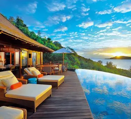 Vista desde la villa presidencial Ephelia Seychelles.