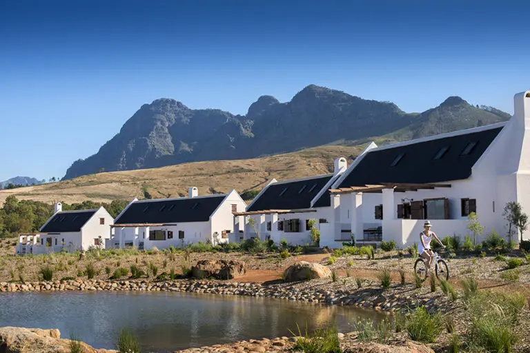 exterior view of the fynbos cottages.