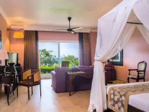 The Superior Junior Suite is light and airy with views of the ocean.