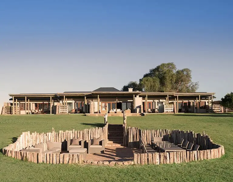 View of the boma and villa. 