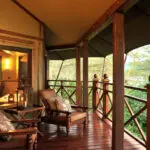 Each tented suite at Lake Elmenteita Serena Camp has its own private verandah.
