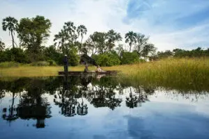 Mokoro safaris on offer at Gomoti Plains Camp.