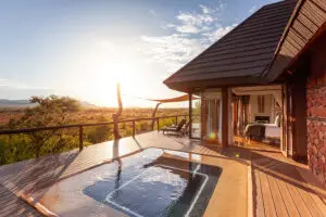 The Luxury Suite deck has a private plunge pool. 