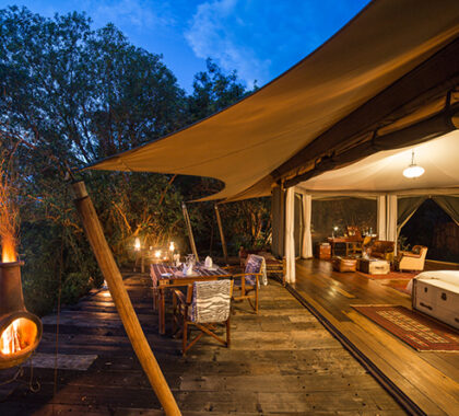 The rooms at mara Plains Camp comes complete with its own private veranda with views of the Mara plains or river.