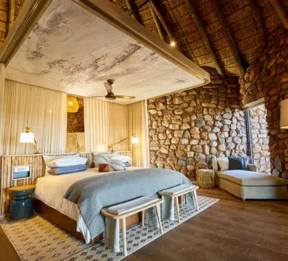 The gorgeous bedrooms at Tswalu The Motse.