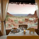 Dining with a view at Mowani mountain camp