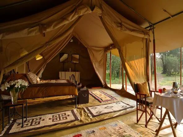 All tents are equipped with a sitting area and an en suite bathroom
