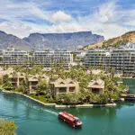 View of the waterfront and Table Mountain.