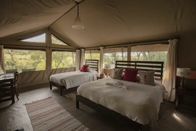 Tent interior.