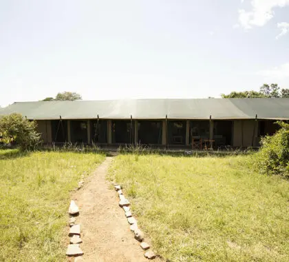 Tienda comedor del campamento Porini Lion.