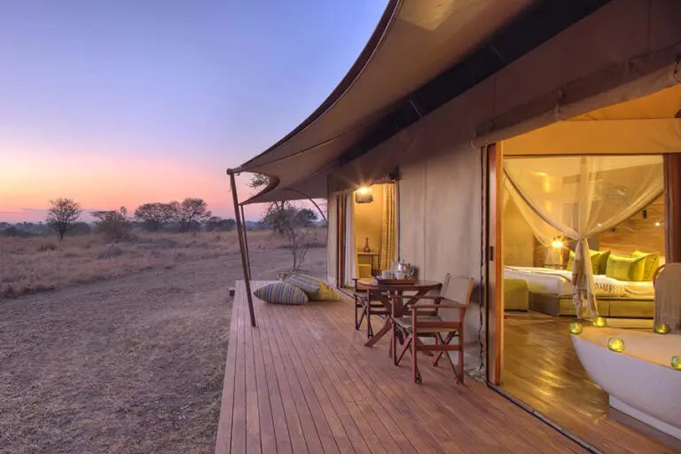 Your suite with an al fresco tub and veranda at the award-winning Sayari Camp.