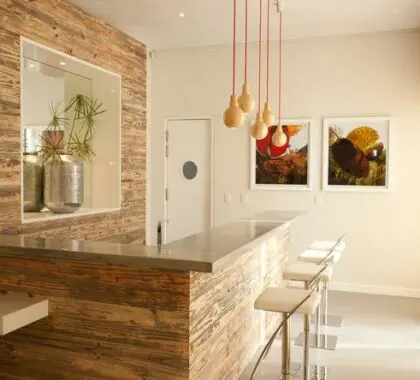 Enjoy a refreshing drink by the bar.
