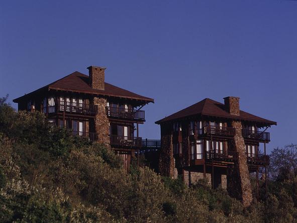 The Hotel is build on a slope overlooking the valley.
