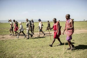 Caminata con guías masai cualificados.