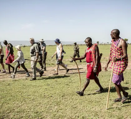 Caminata con guías masai cualificados.