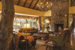 The lounge has a cosy fireplace, the perfect spot for a pre or post dinner drink.