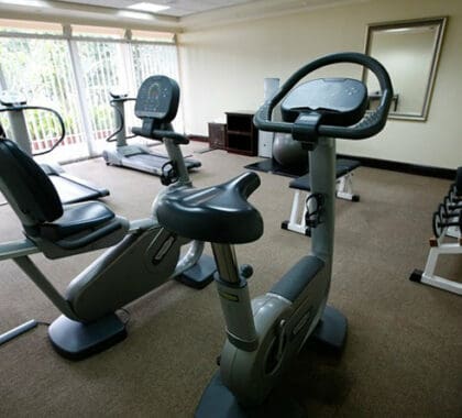 El centro de bienestar consta de un gimnasio y un centro de masajes.