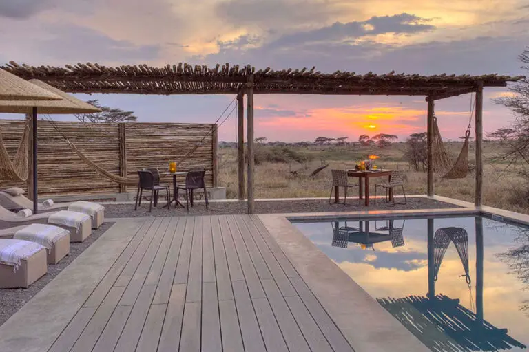 Private dining by the pool.