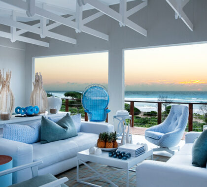The lovely white-washed interiors are airy and capture the essence of the ocean - calm and relaxing.
