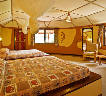 Room interior at Amboseli Sopa Lodge.
