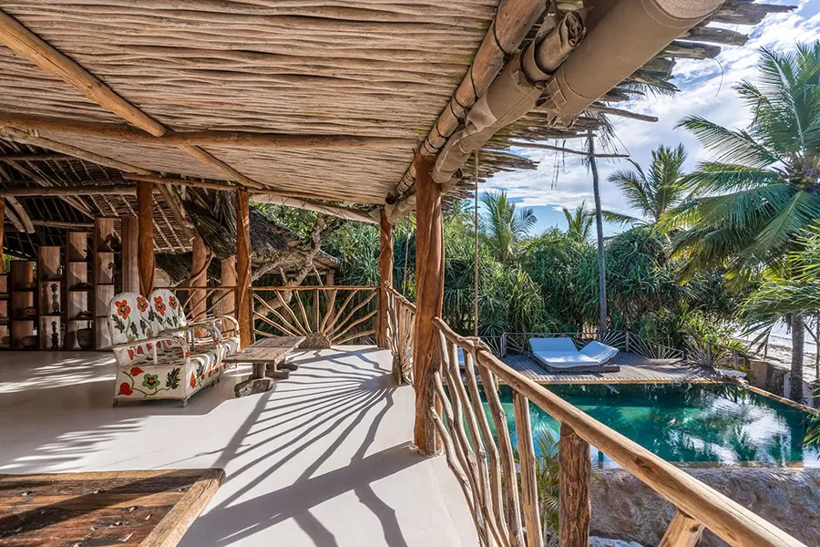 Beach villa swimming pool.
