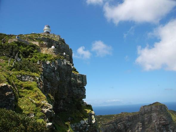Cape Point's famous lighthouse peeks out from the top of the hill - a rather steep walk to the top.

