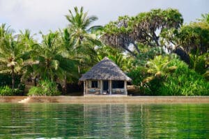 Un hotel boutique en una isla del archipiélago de Lamu, frente a la costa de Kenia.