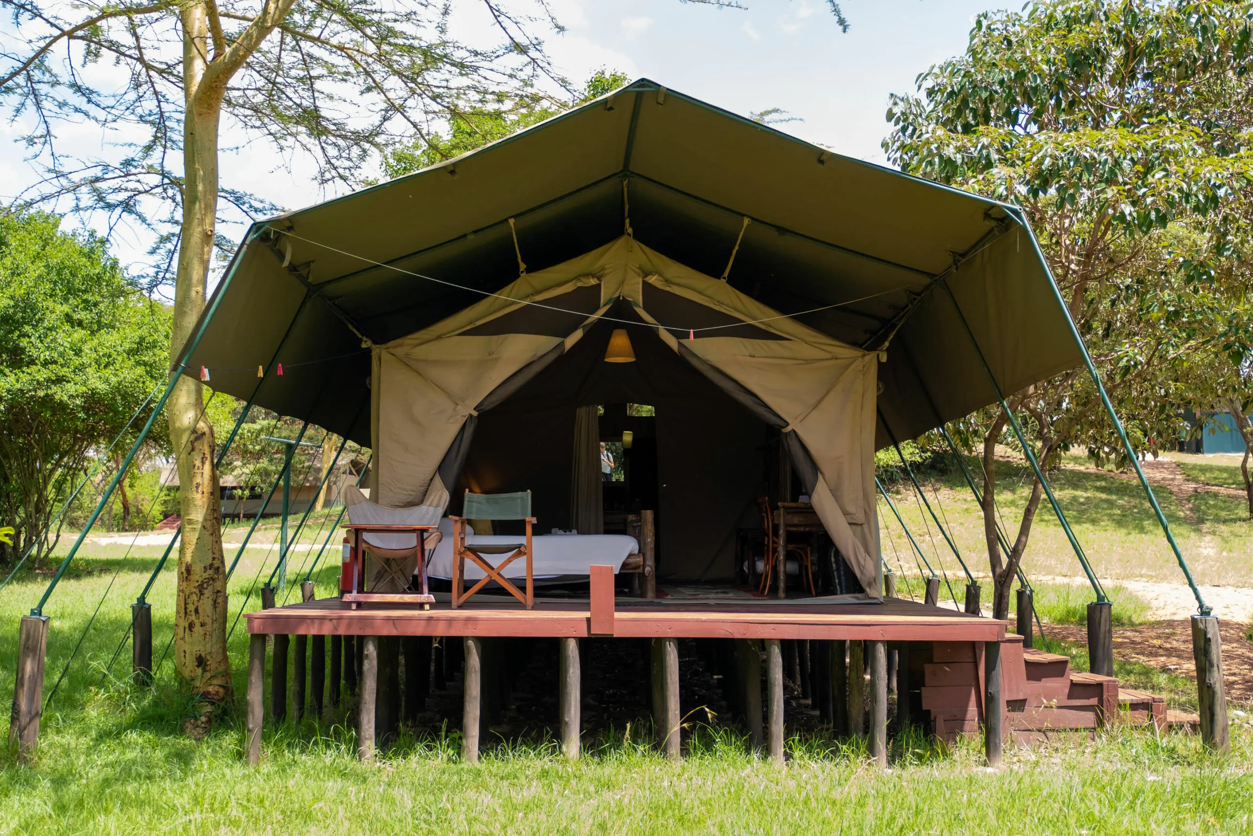 Exterior de la tienda de huéspedes del Porini Mara Camp.