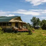 Exterior view of the tented suites at Porini Amboseli Camp.