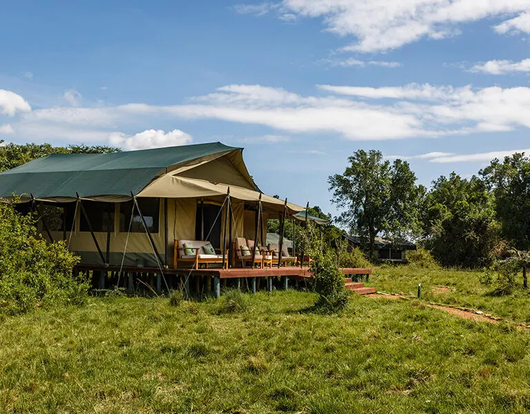 Exterior view of the tented suites at Porini Amboseli Camp.